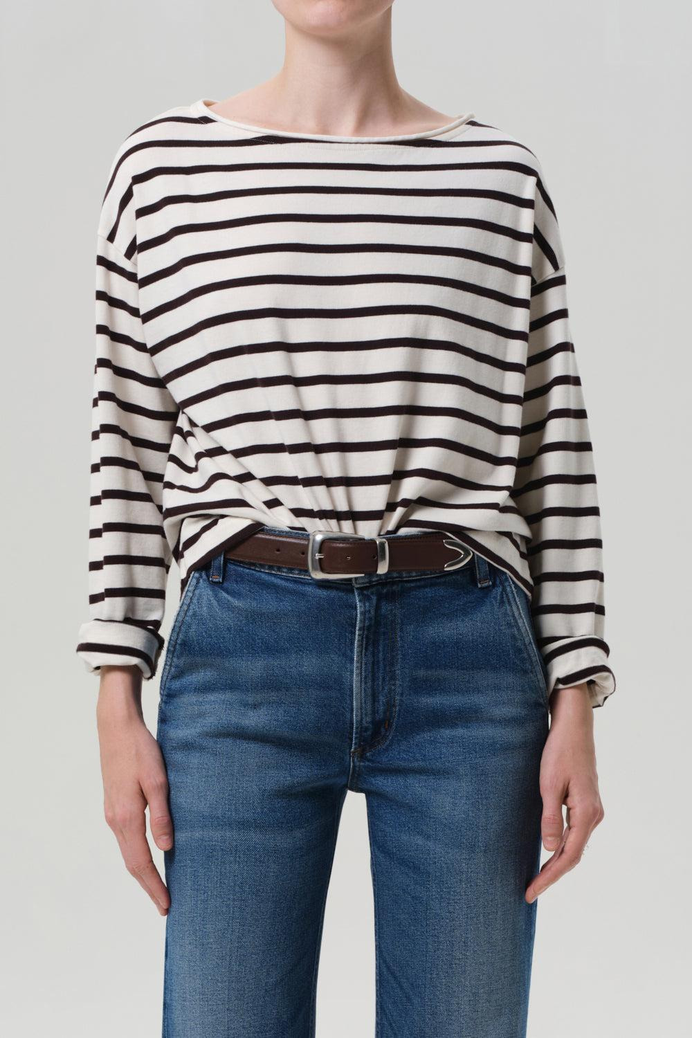 Boat Neck Long Sleeve Top - 4