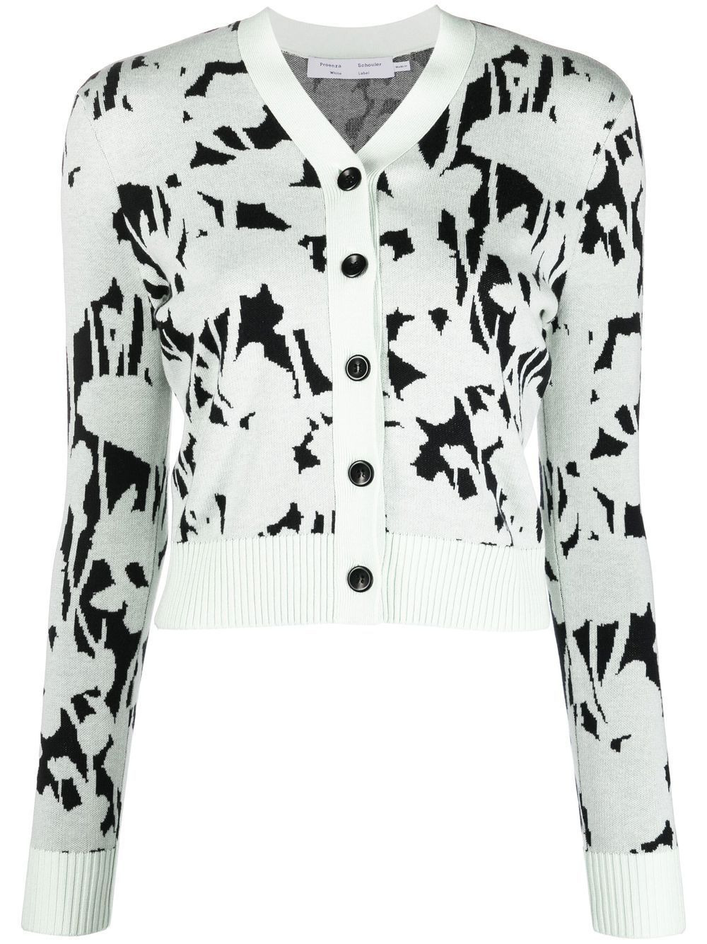 floral-print V-neck cardigan - 1