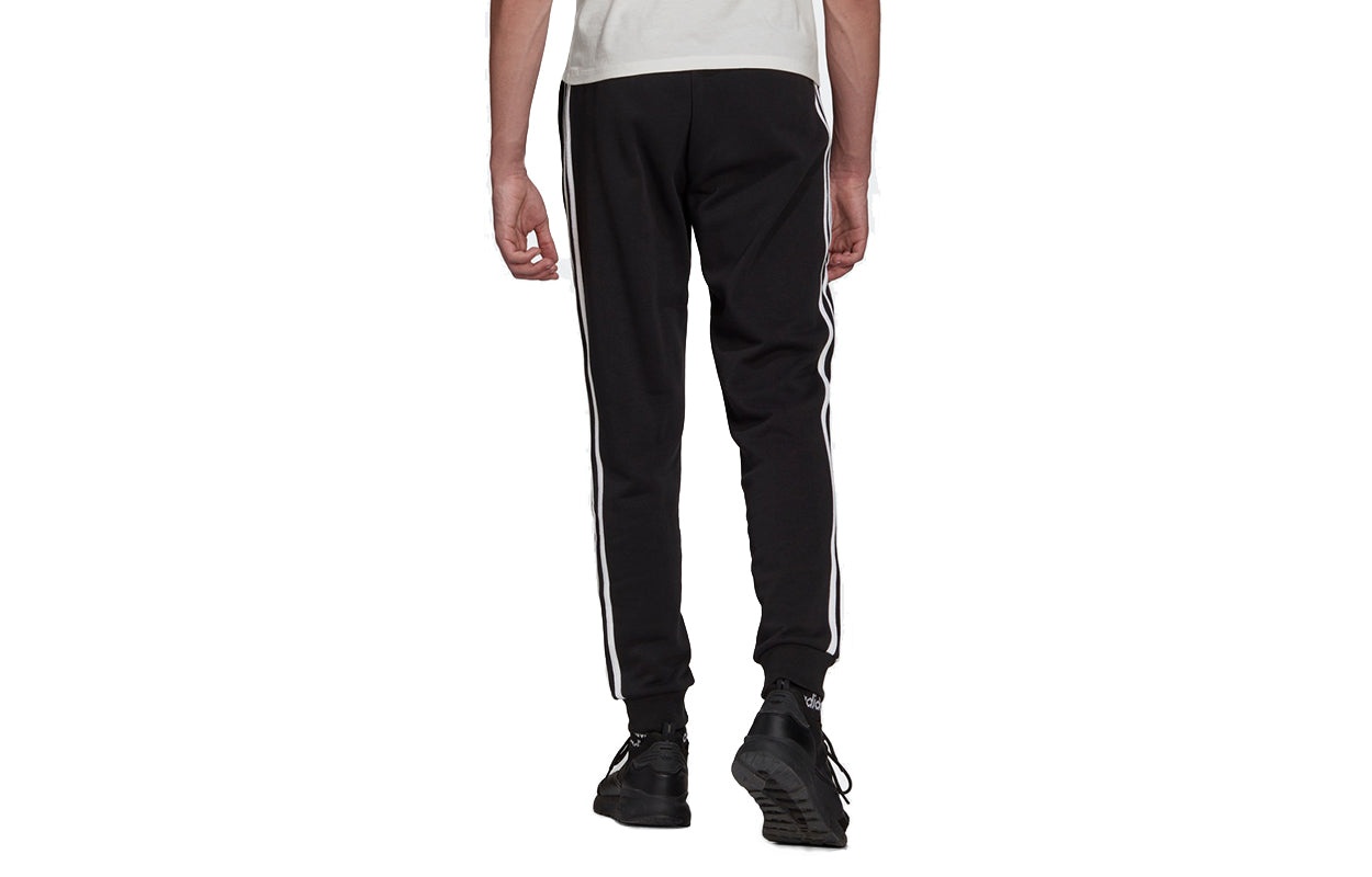 adidas Mufc Contrasting Colors Stripe Soccer/Football Bundle Feet Sports Long Pants Black GR3886 - 2