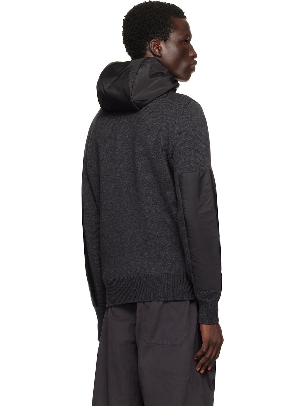 Gray Wool Zip-Up Hoodie - 3