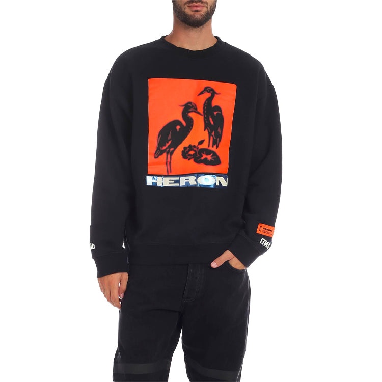 HERON PRESTON Heron Tape Crew Sweatshirt 'Black' HMBA003F198080030488 - 3