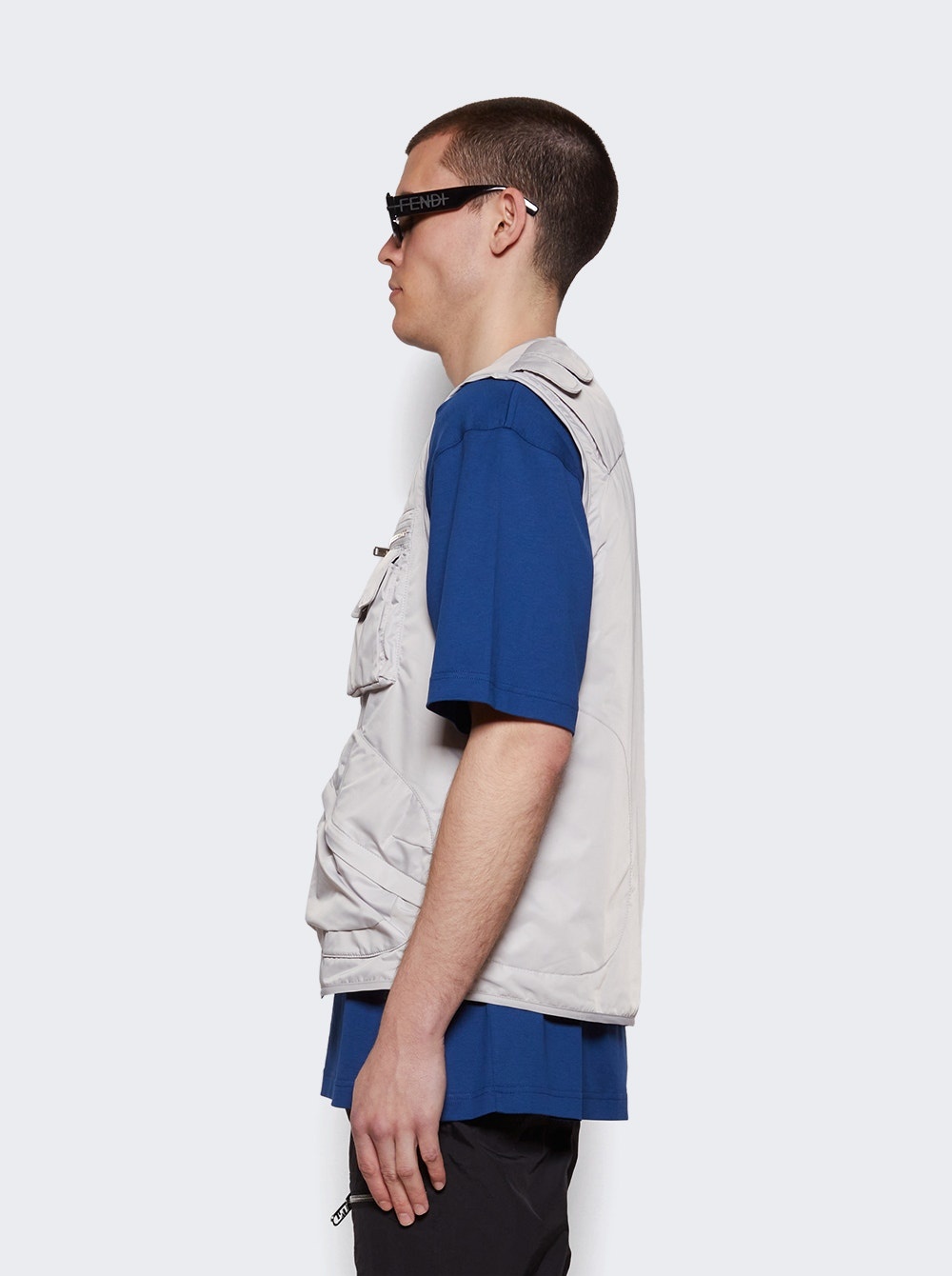 Multipocket Sleeveless Vest Pearl Grey - 4
