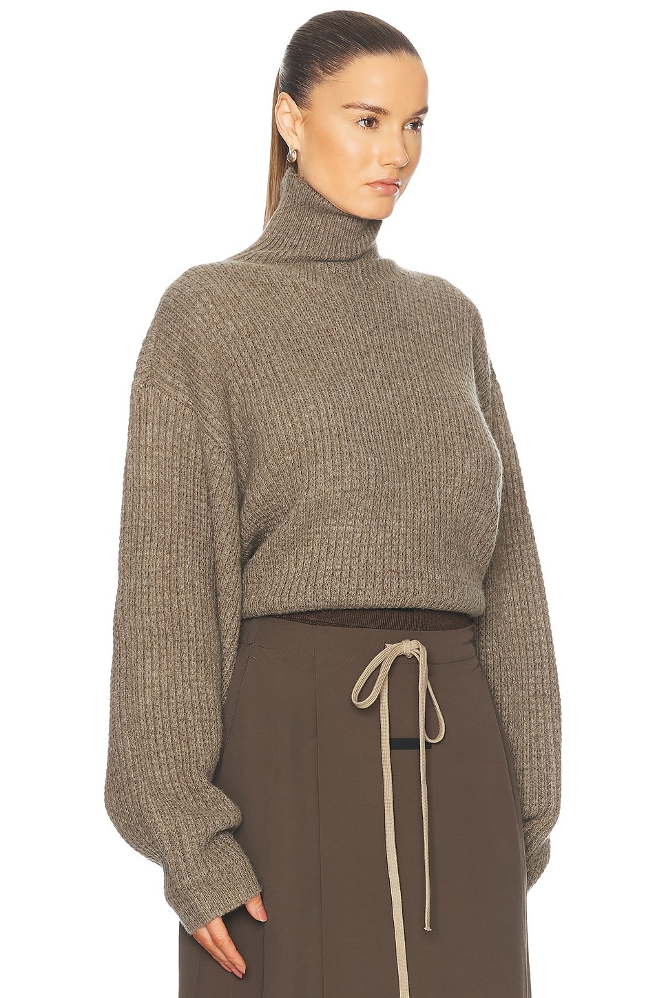 Cropped Turtleneck Sweater - 2