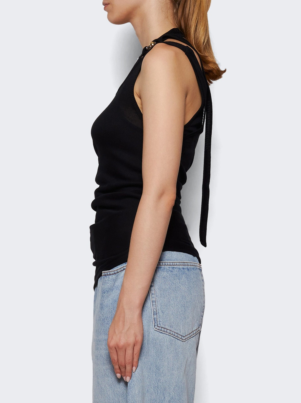 Twisted Double Layer Tank Top Black - 3