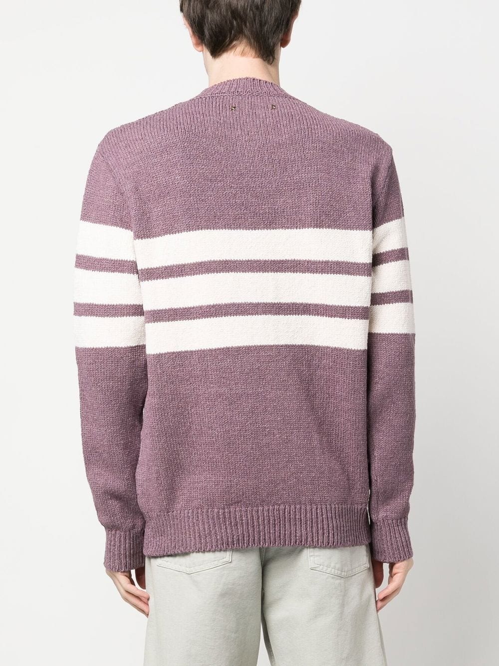 ribbed-knit crew neck sweatshirt - 4