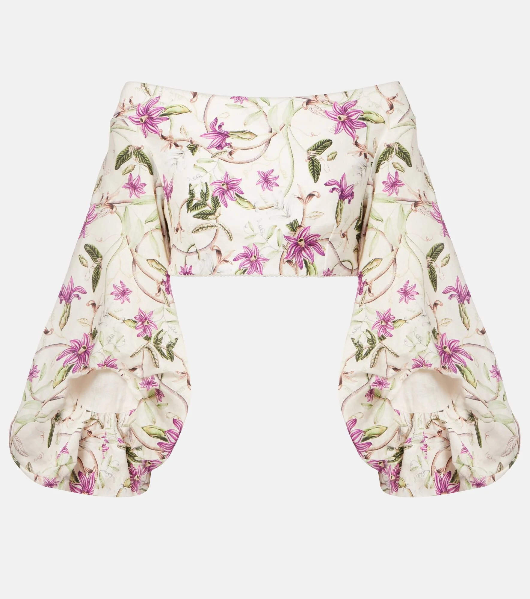 Duria floral linen crop top - 1