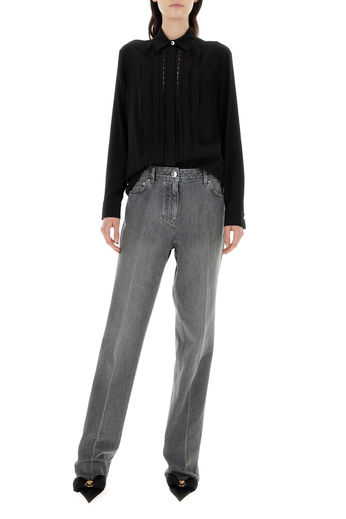Black crepe shirt - 6