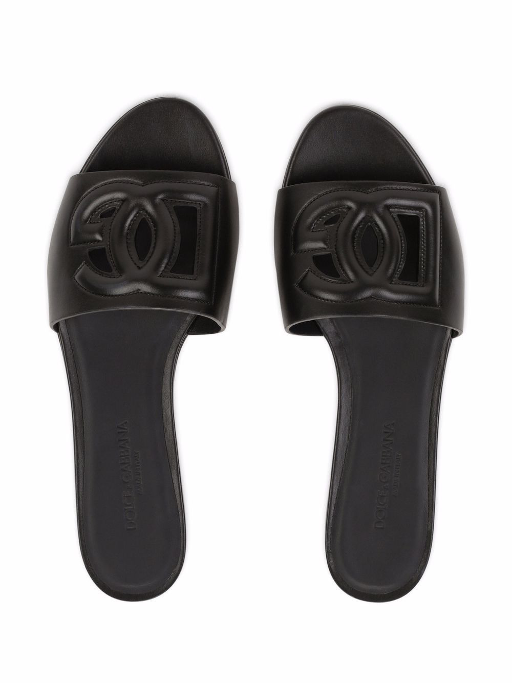 Dolce & Gabbana Women Dg Logo Leather Flat Sandals - 4