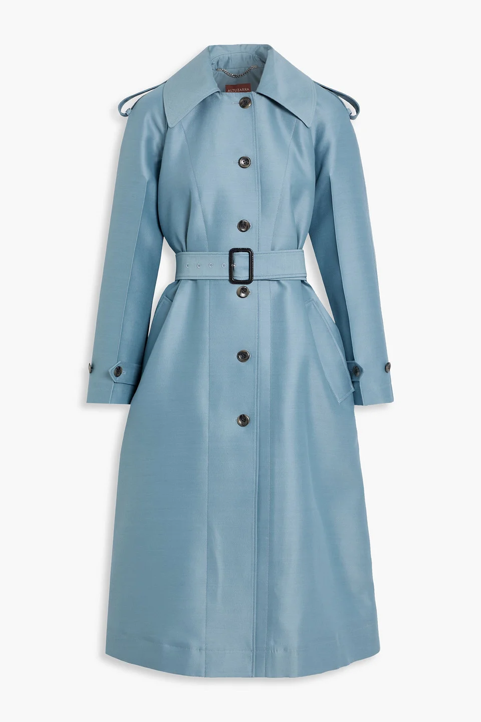 Wool and silk-blend twill trench coat - 1