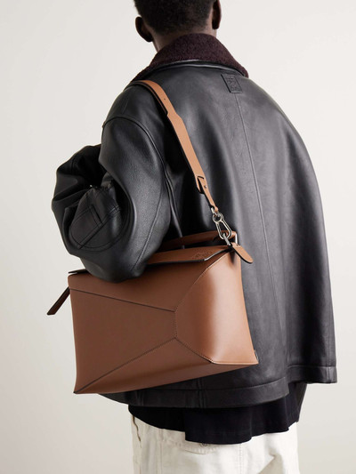 Loewe Puzzle Edge Large Logo-Debossed Full-Grain Leather Messenger Bag outlook