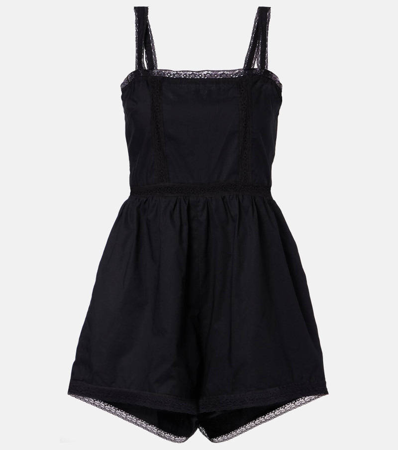 Emilia lace-trimmed cotton romper 1