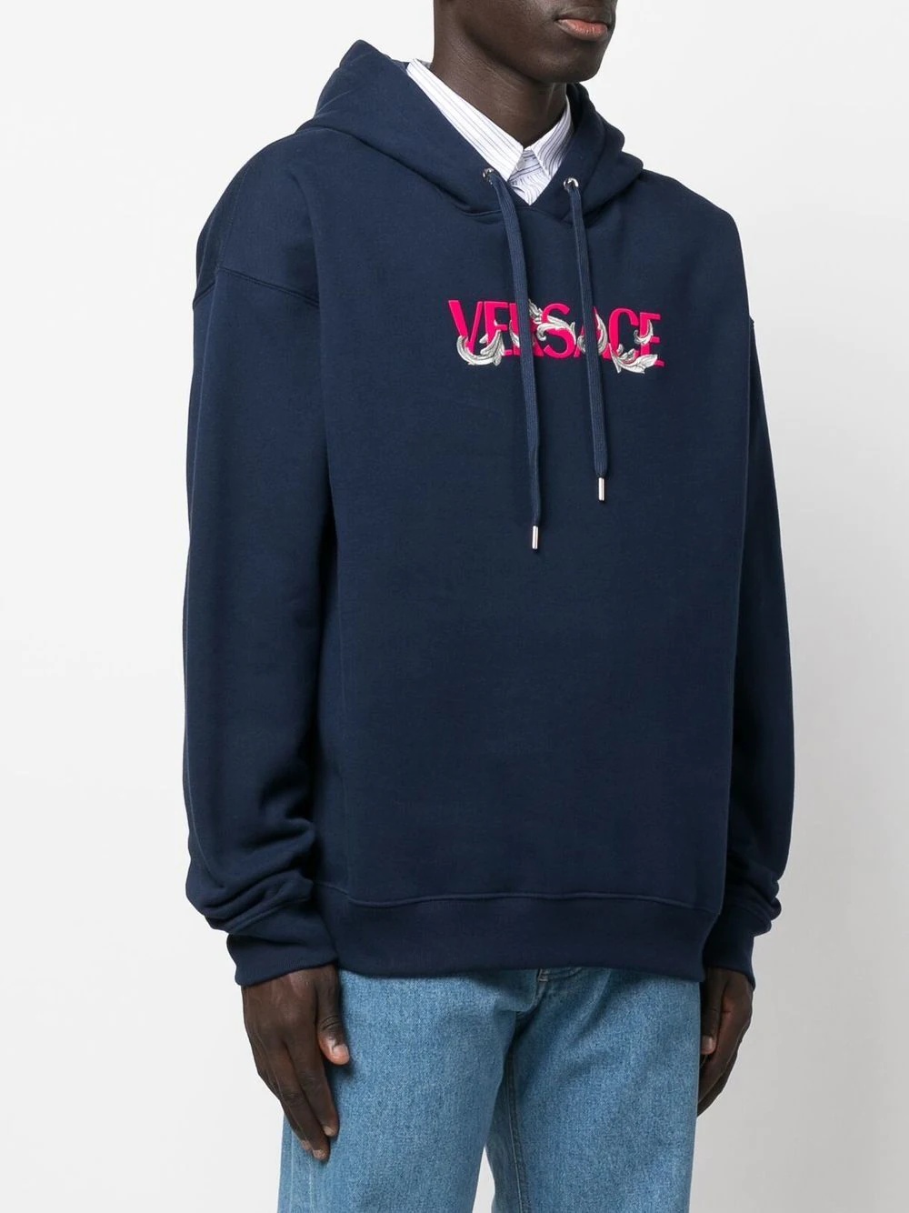 logo-embroidered drawstring hoodie - 3