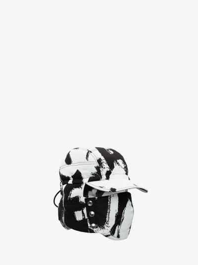 Alexander McQueen Mcqueen Graffiti Puffer Hat in Black/ivory outlook