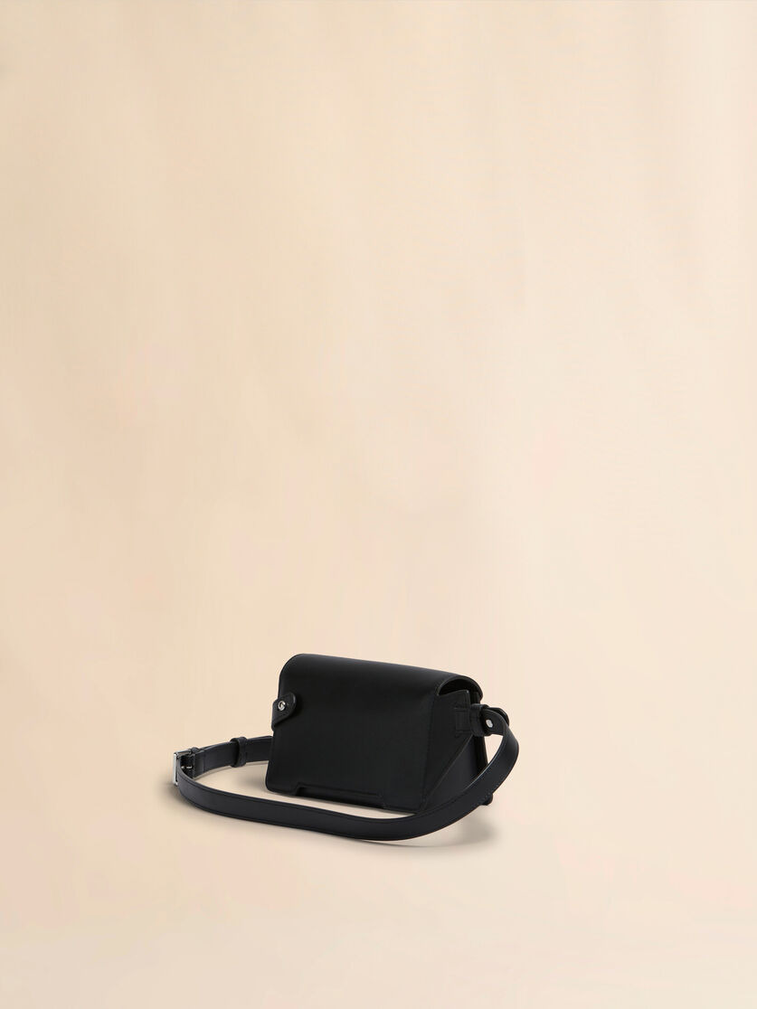 BLACK LEATHER TRUNKAROO CROSSBODY BAG - 2