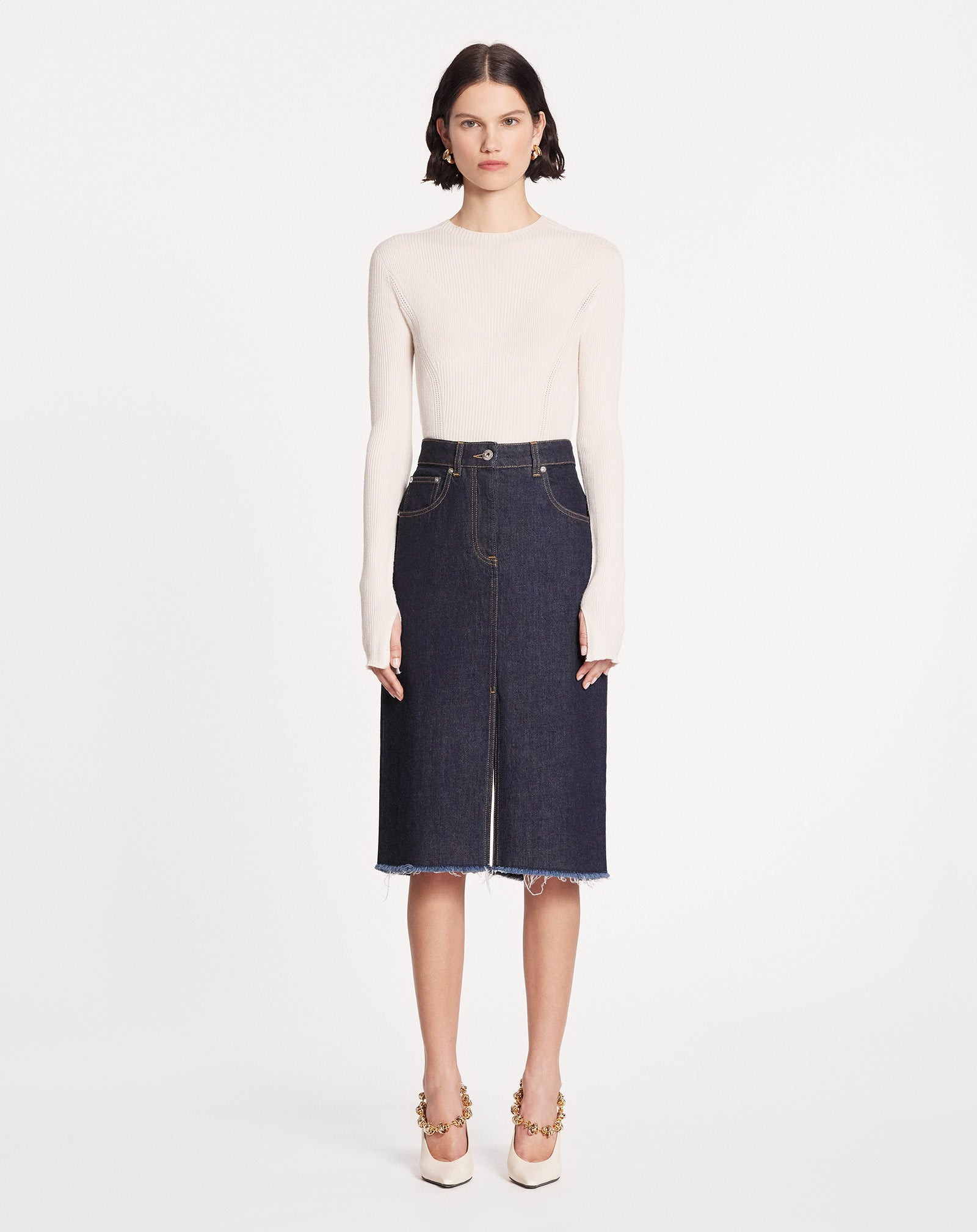 MID-LENGTH STRAIGHT DENIM SKIRT - 2