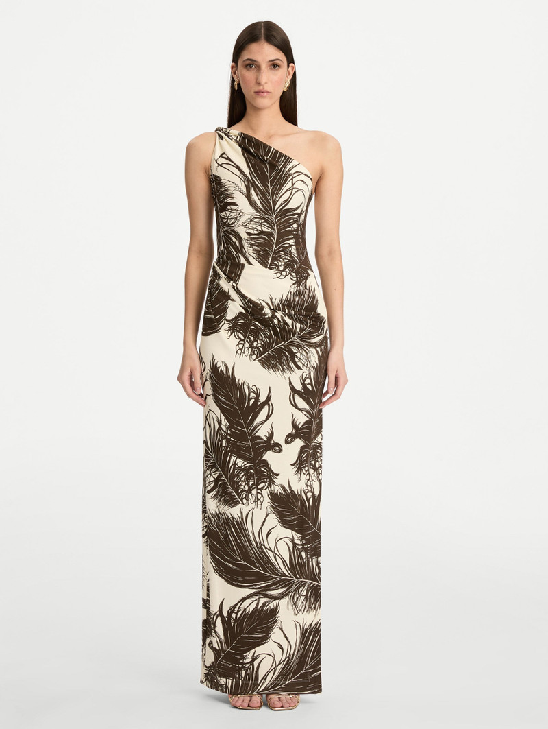 Oscar de la Renta FEATHER JERSEY MAXI DRESS outlook