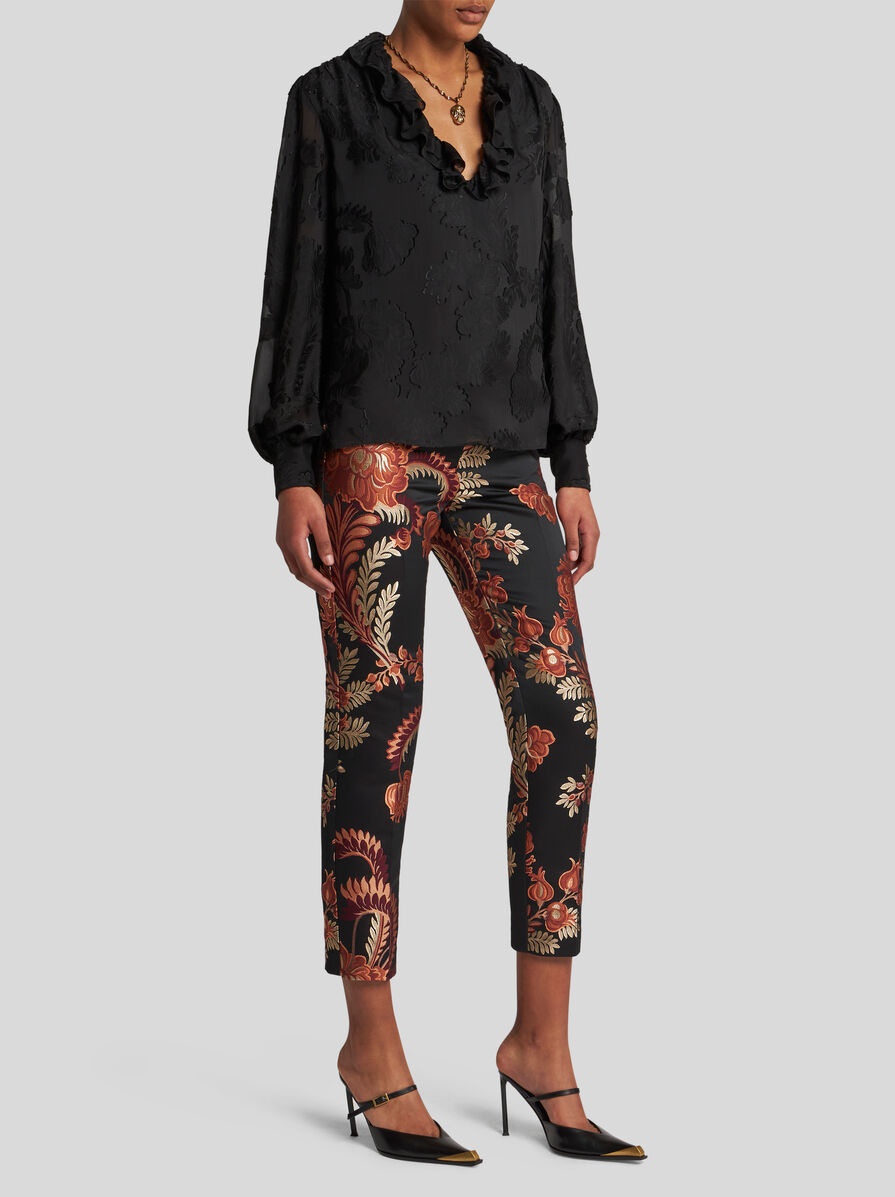 JACQUARD CIGARETTE TROUSERS - 5