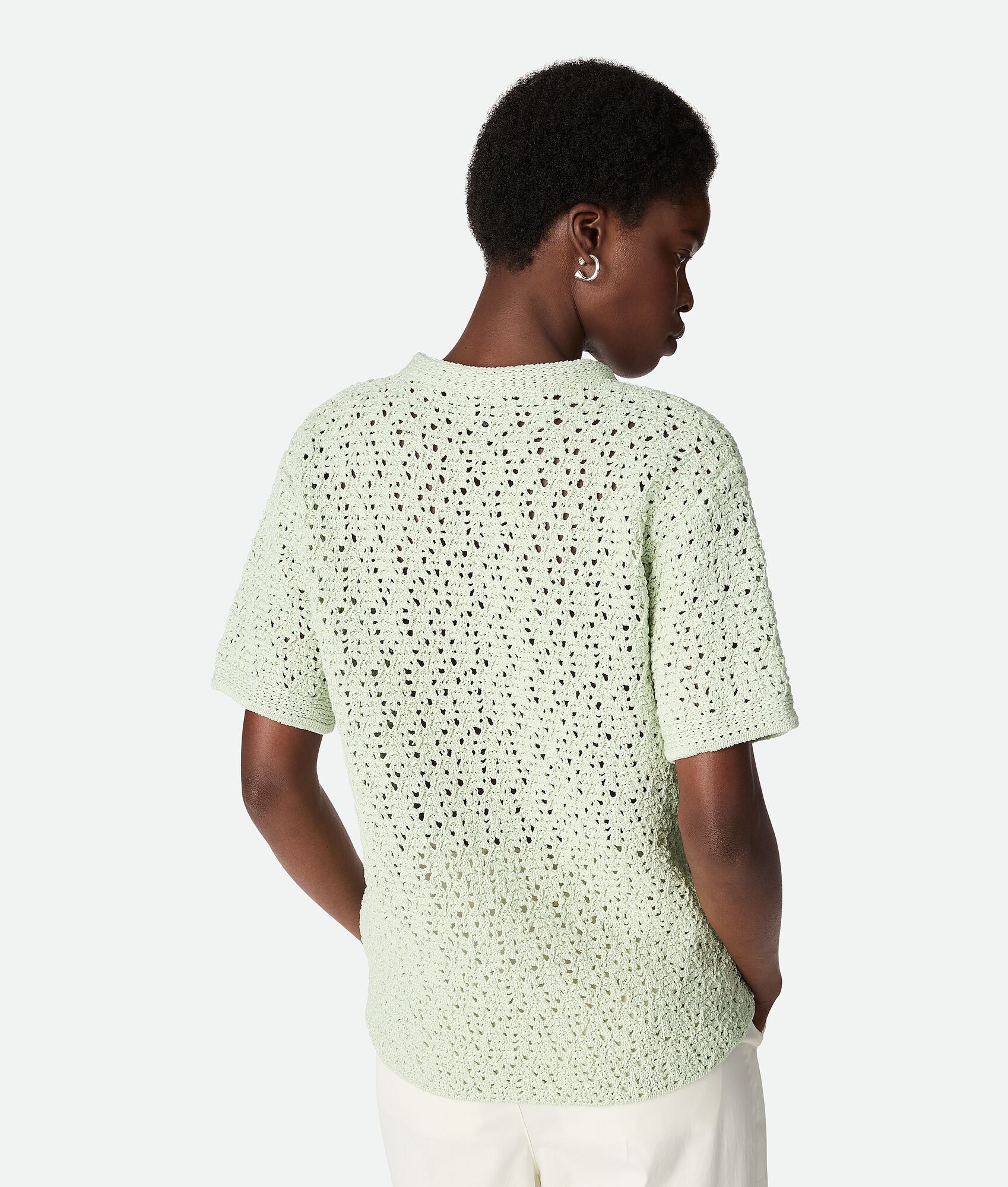 Cotton Crochet Knit T-Shirt - 3