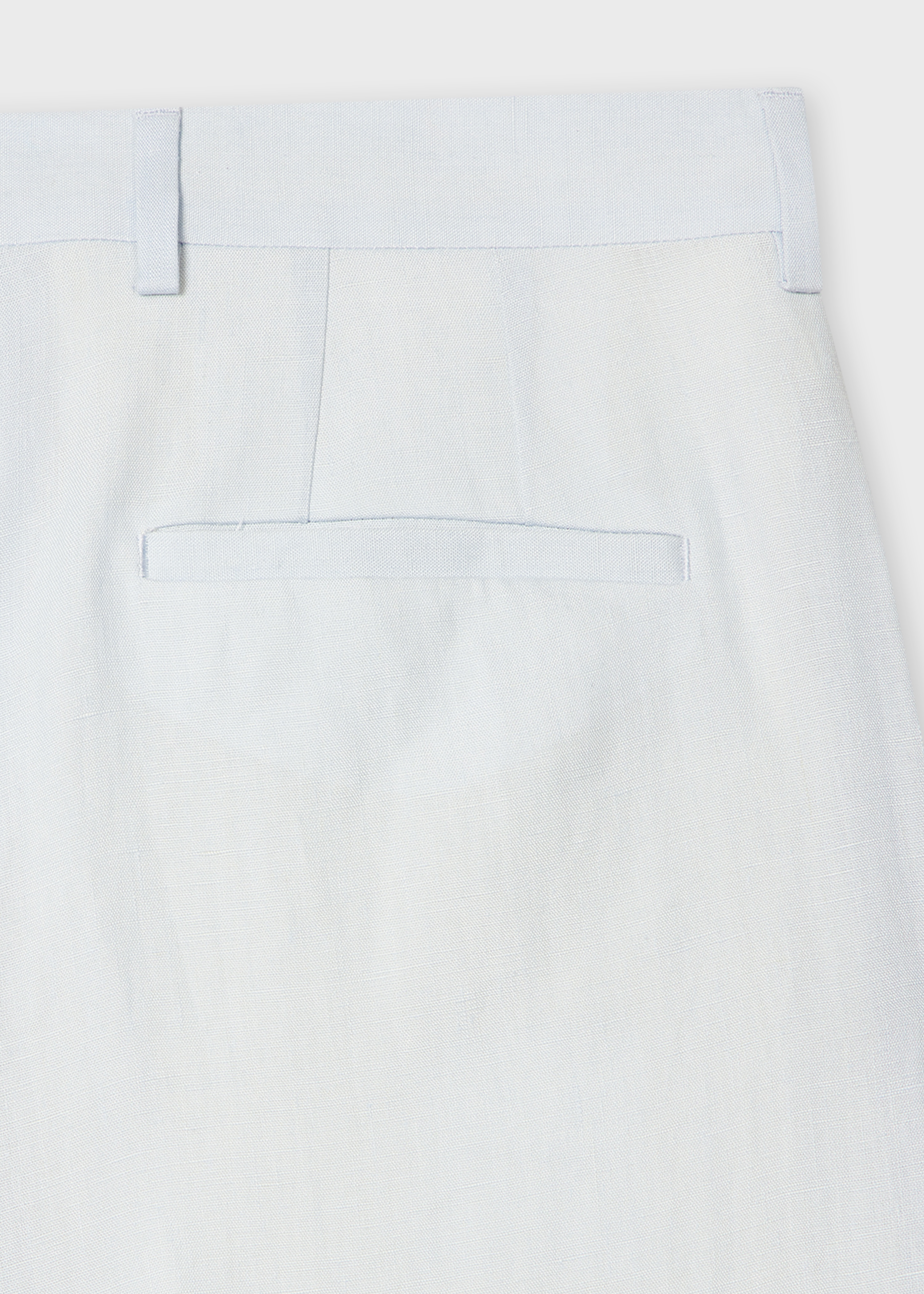 Tapered-Fit Pale Blue Linen Trousers - 2