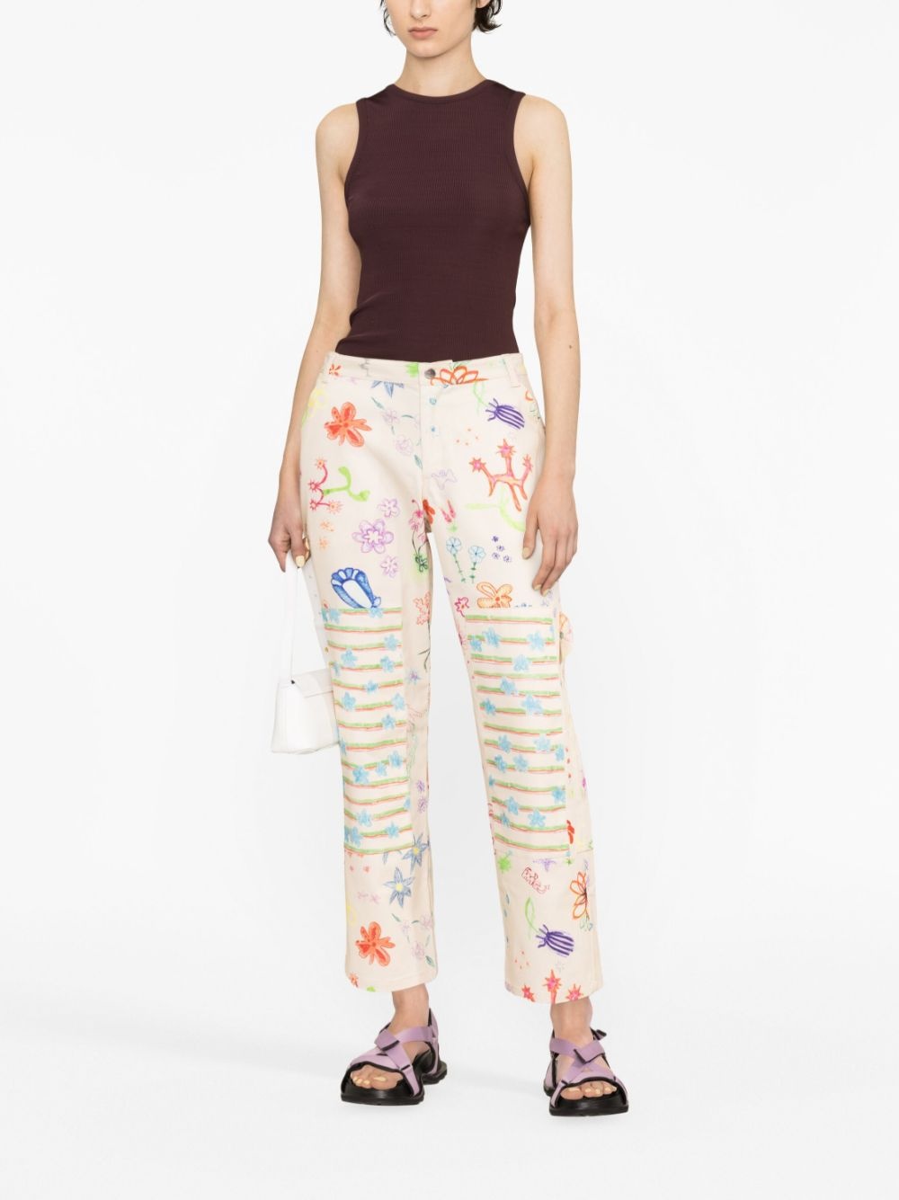 sketch-print wide-leg trousers - 2