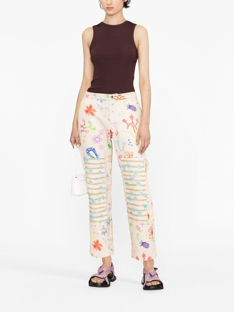 Collina Strada sketch-print wide-leg trousers outlook