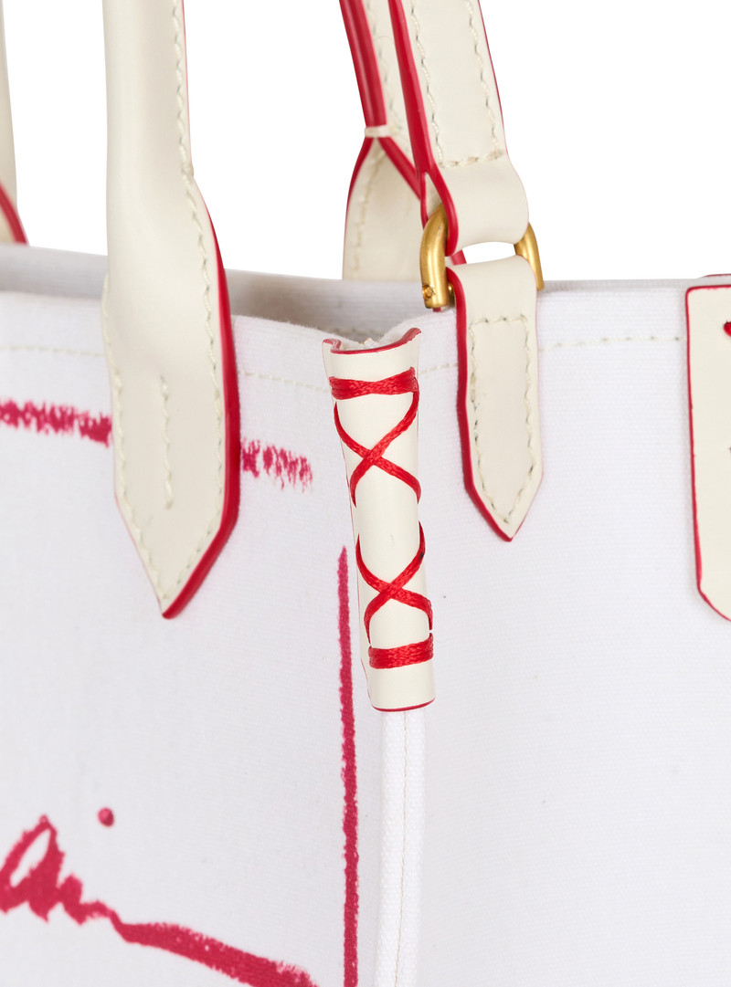 Small B-Army tote bag with Balmain Lipstick print 5