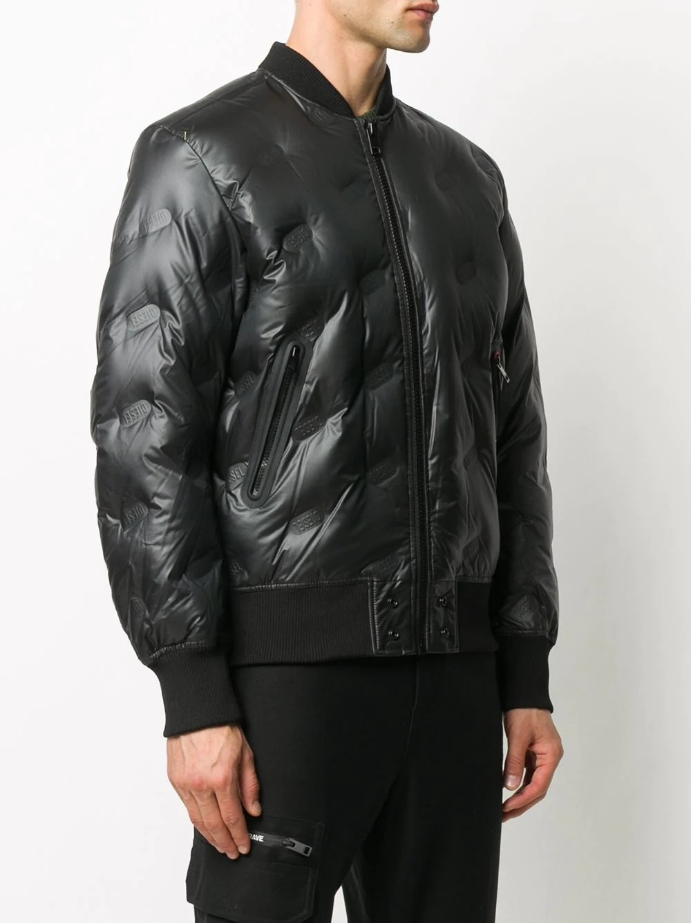 quilted logo bomber jacket - 3