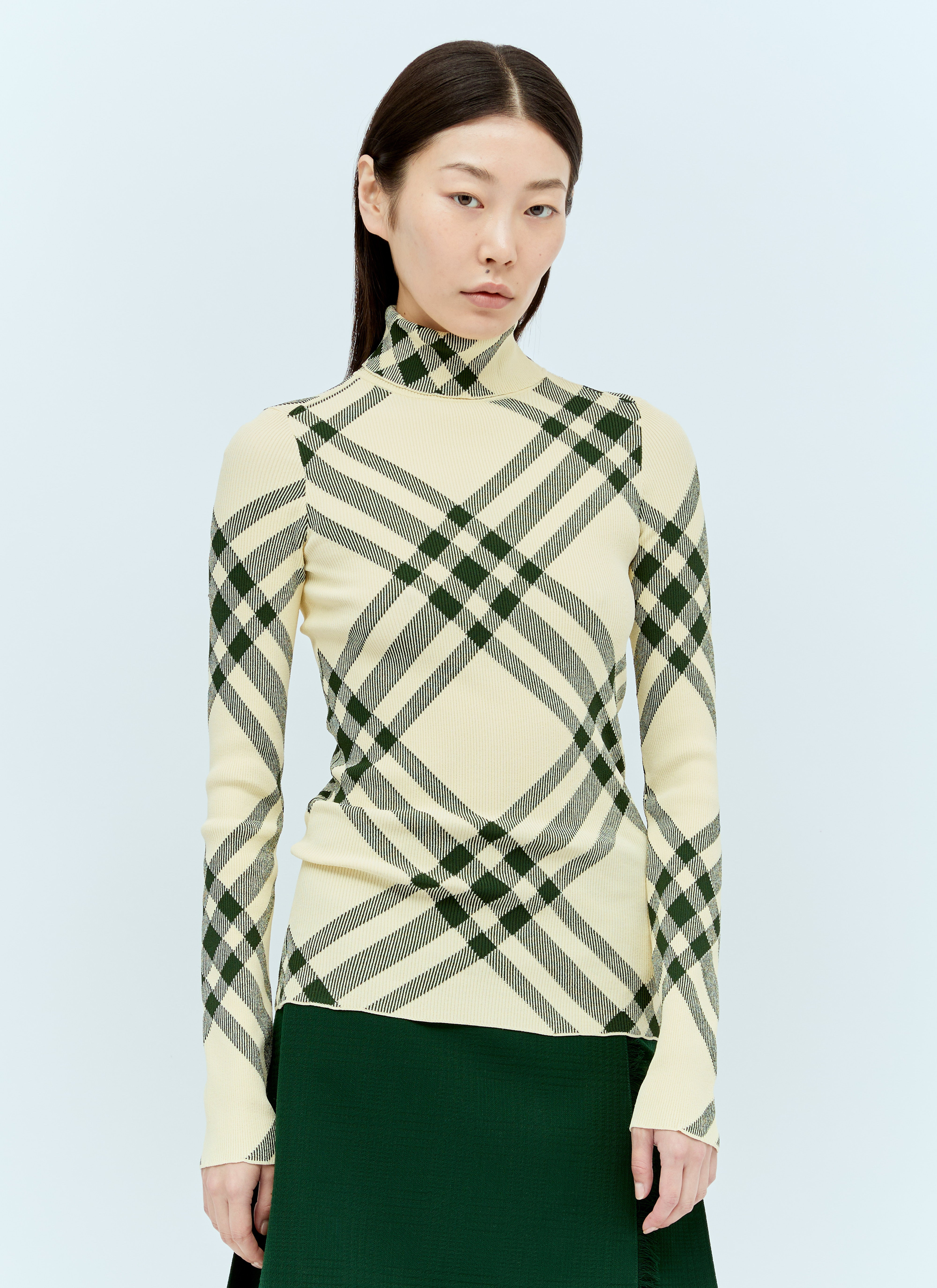 Burberry Women Ribbed Check Sweater - 1