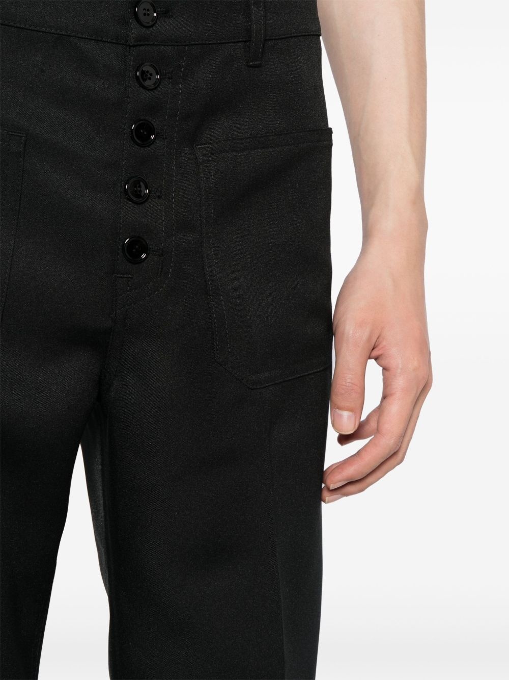 wide-leg twill trousers - 5