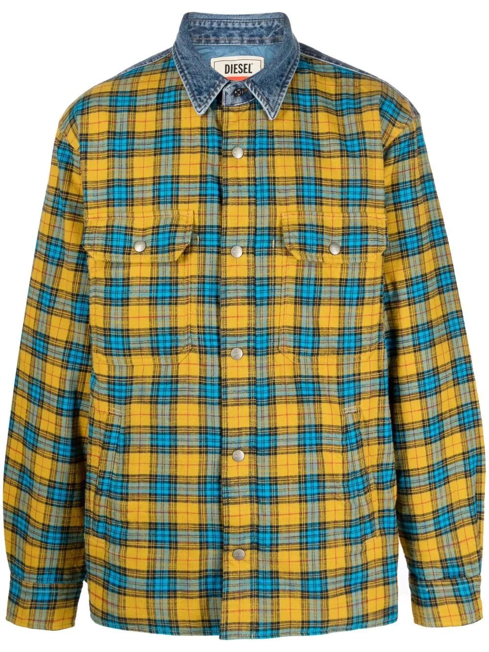 check-print flannel shirt - 1