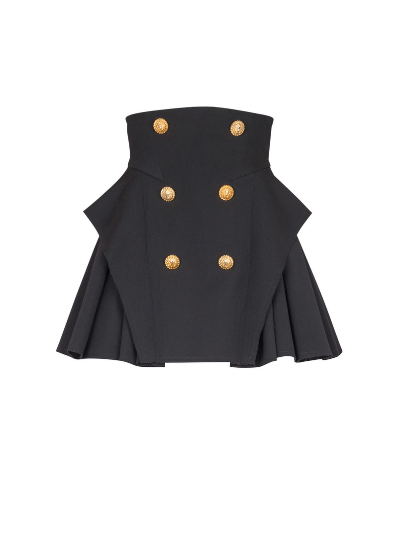 High-waisted grain de poudre skirt 1