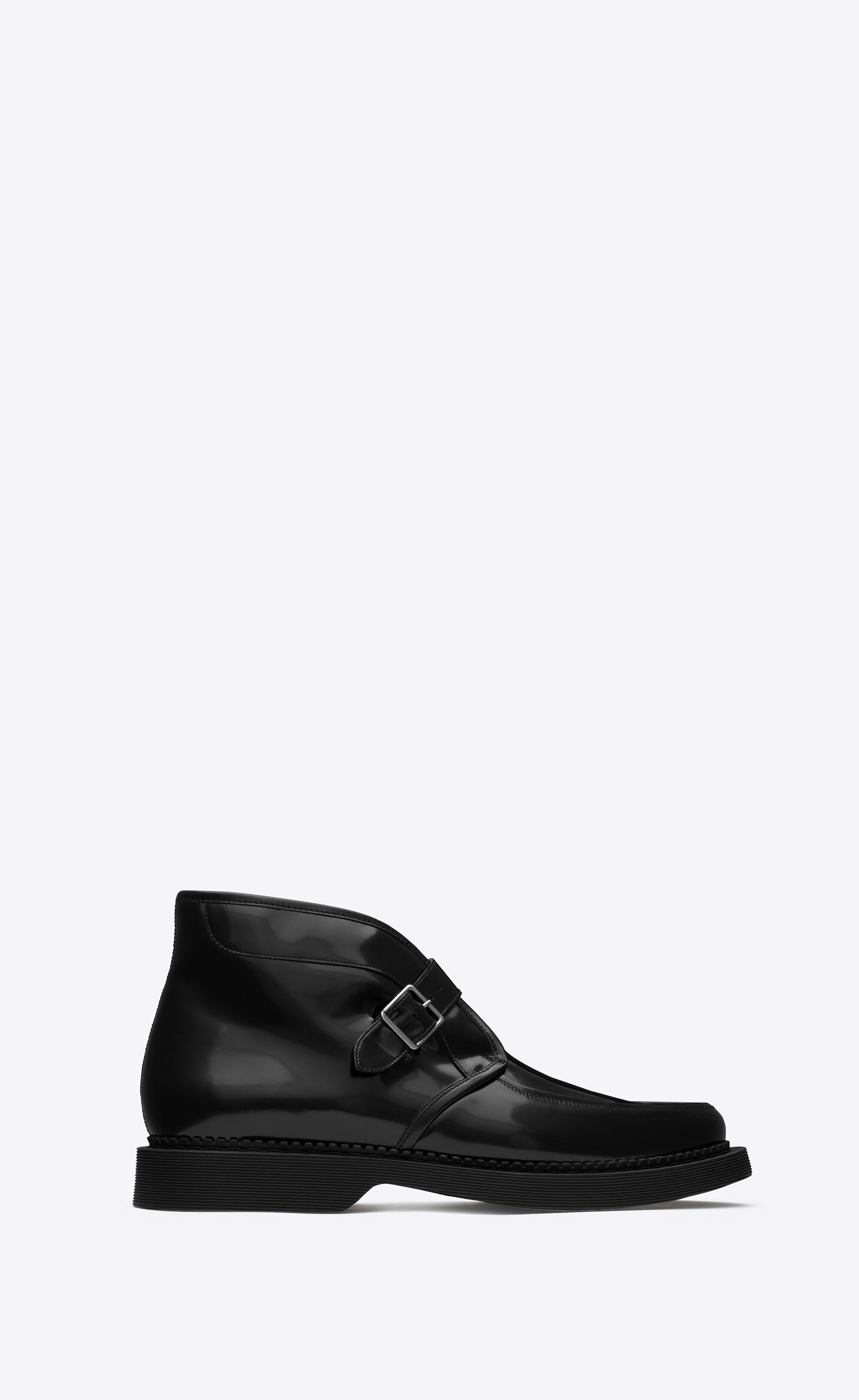 teddy monkstrap boots in glazed leather - 1
