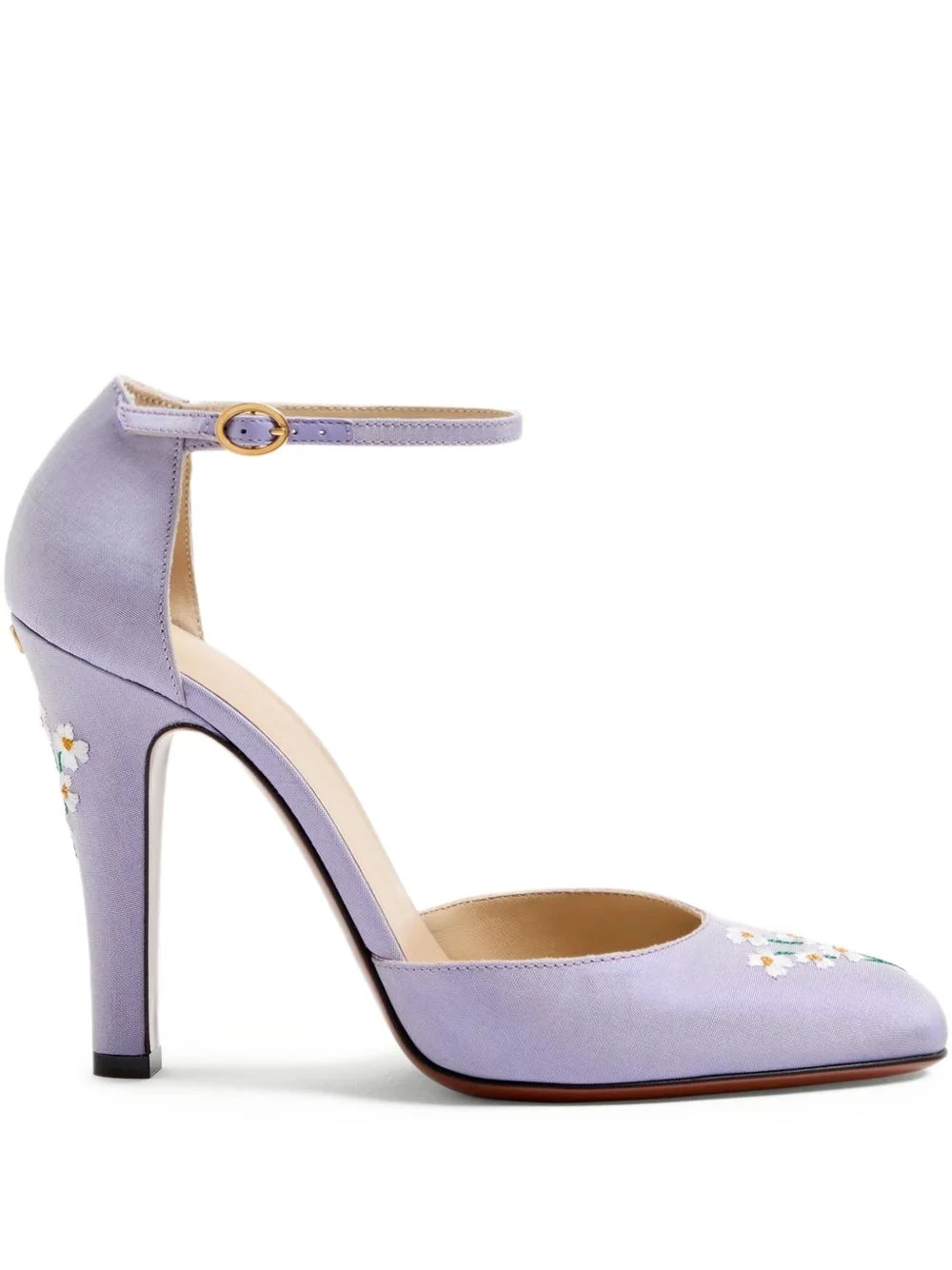 105mm embroidered ankle-strap pumps - 1