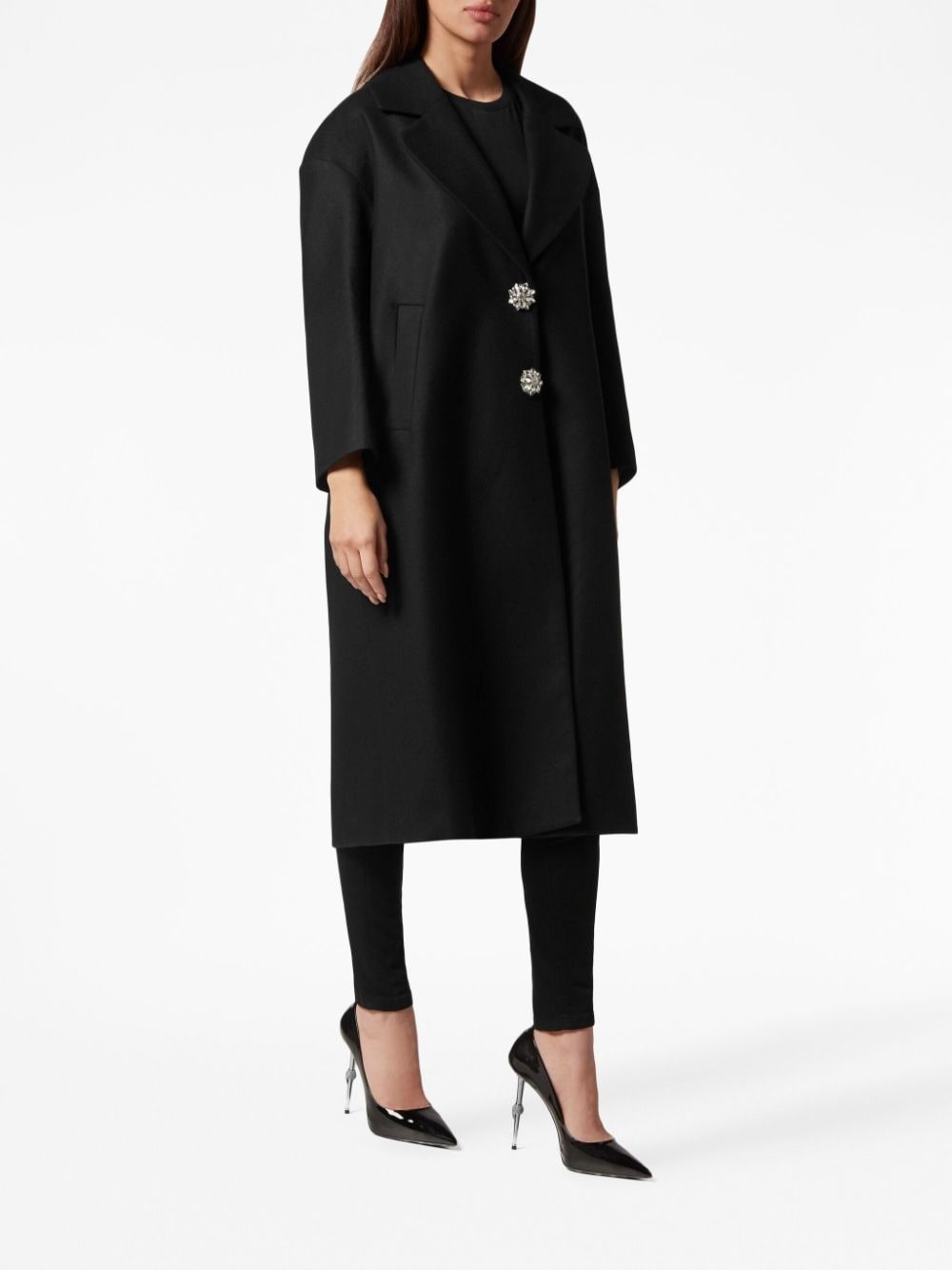 crystal-embroidered skull coat - 3
