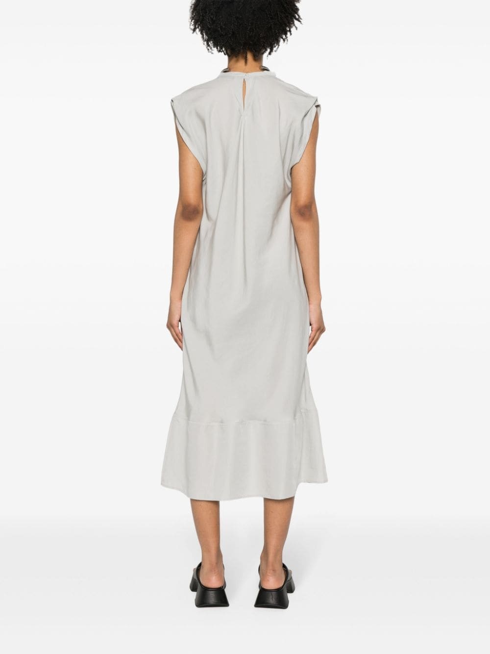 cowl-neck sleeveless midi dress - 4