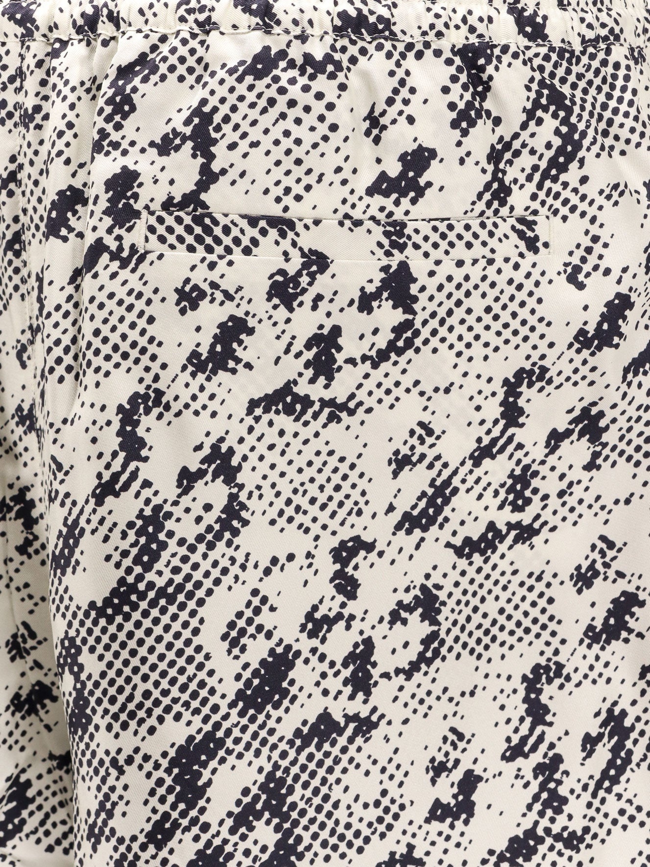 TORY BURCH - Silk shorts with pixelated logo print - 3