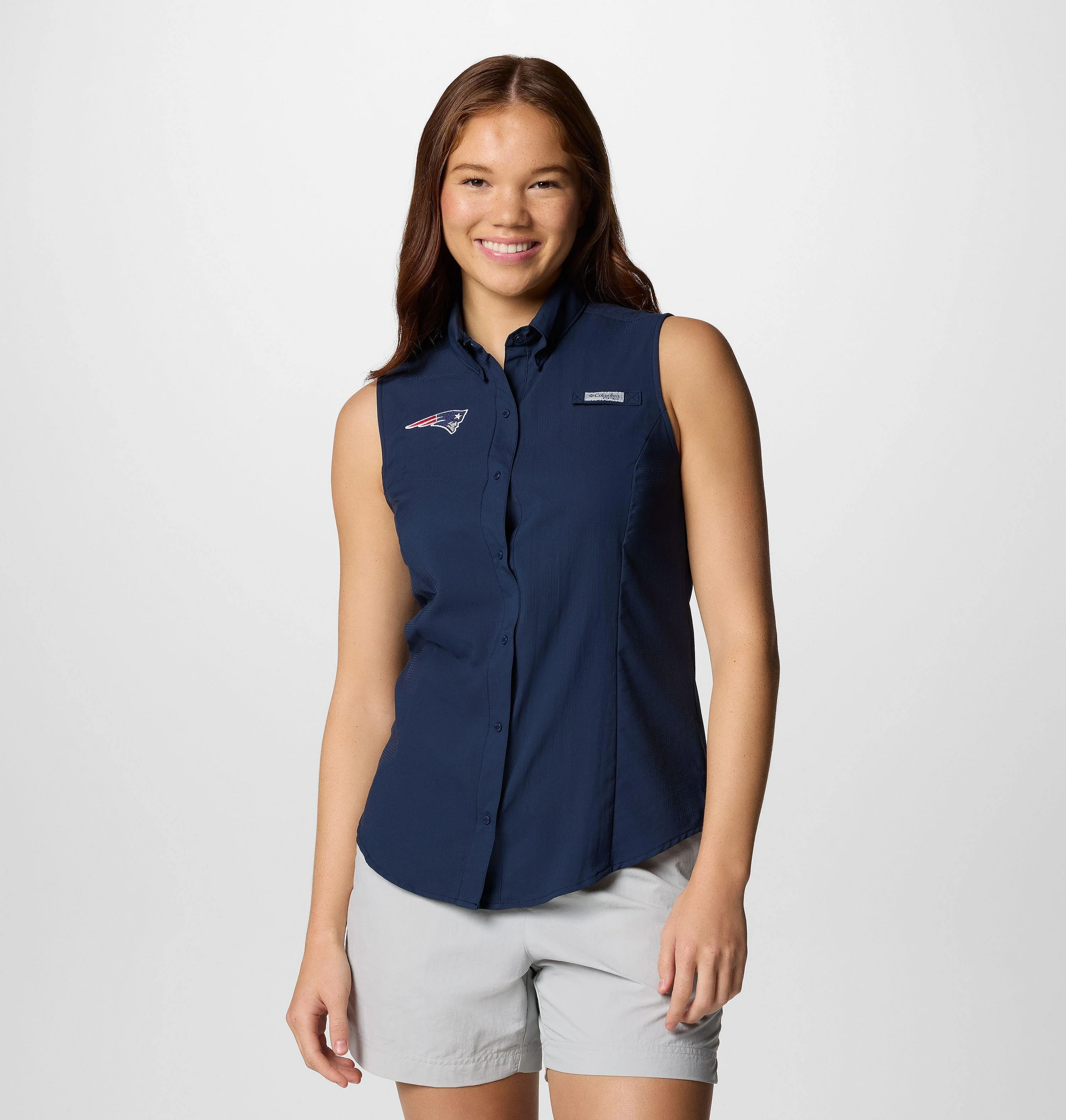 Women's PFG Tamiami Sleeveless Shirt - New England Patriots - 1