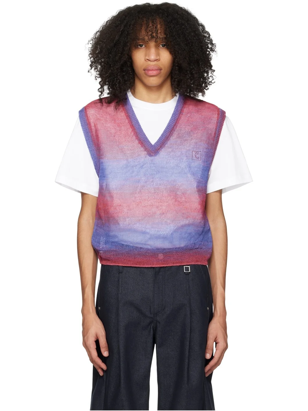 Pink & Purple Gradient Stripe Vest - 1