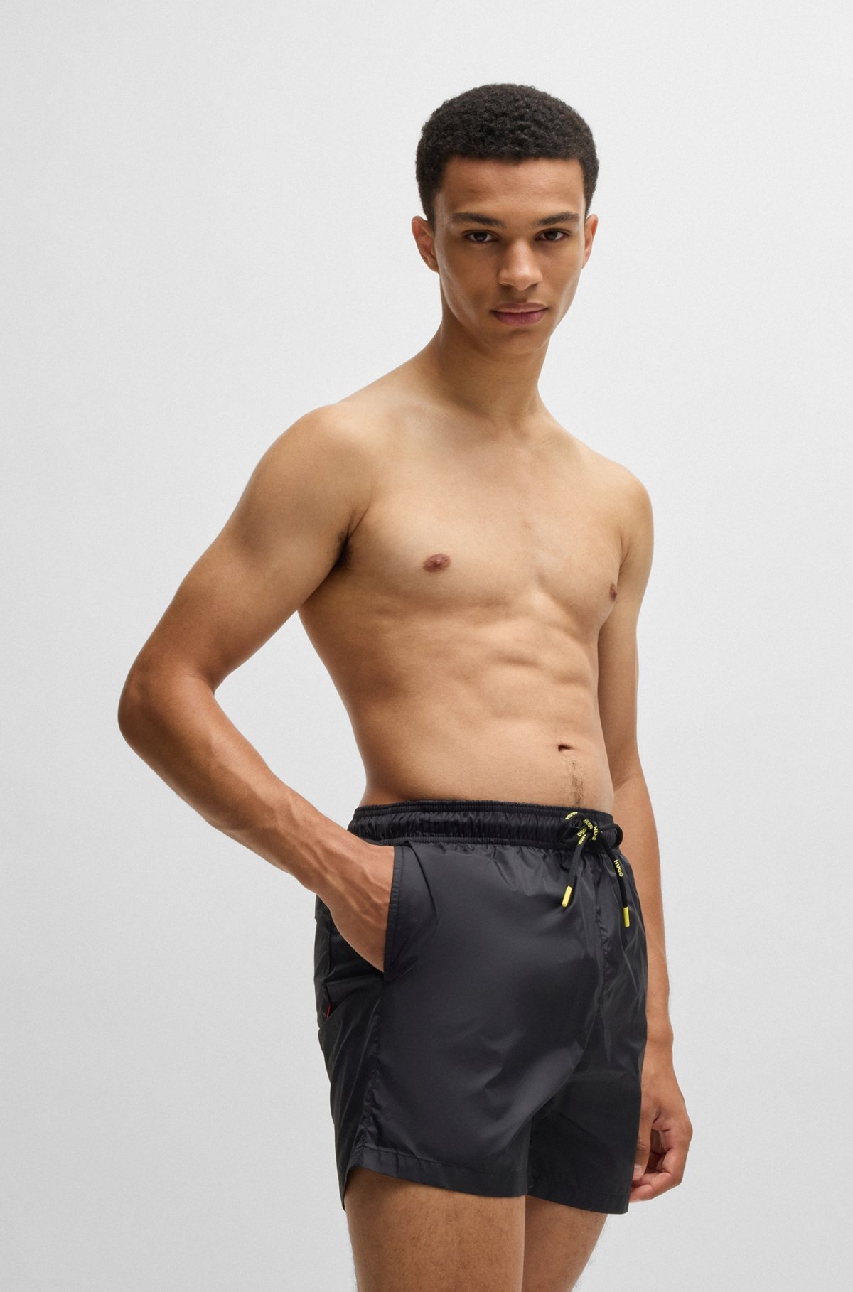 FULLY LINED SWIM SHORTS WITH LOGO PRINT - 2