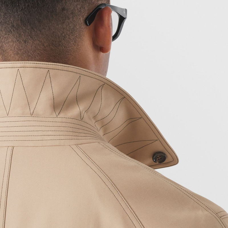Burberry Topstitched Cotton Gabardine Car Coat outlook
