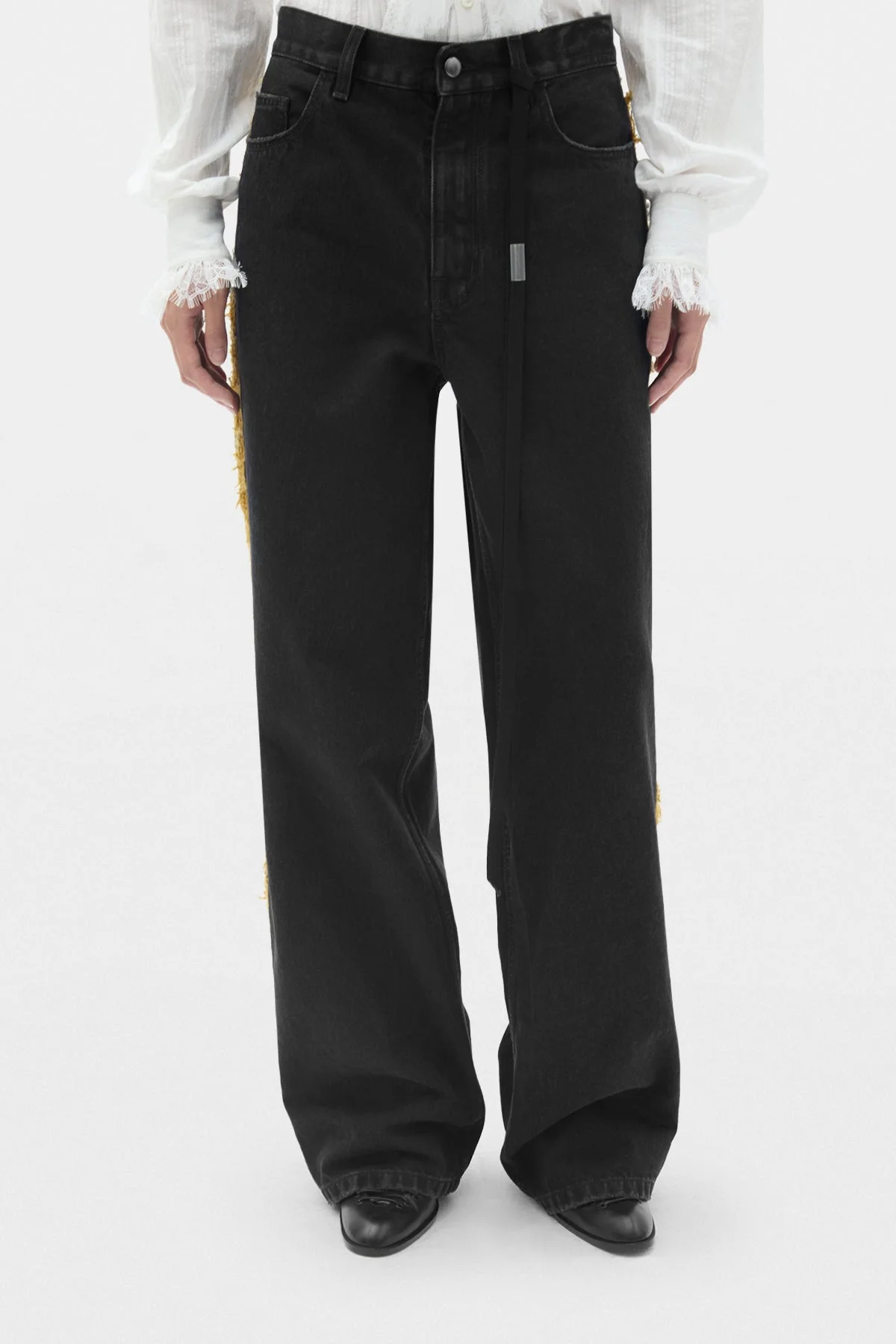 Annela 5-Pockets Straight Leg Loose Trousers with Side Bands - 1
