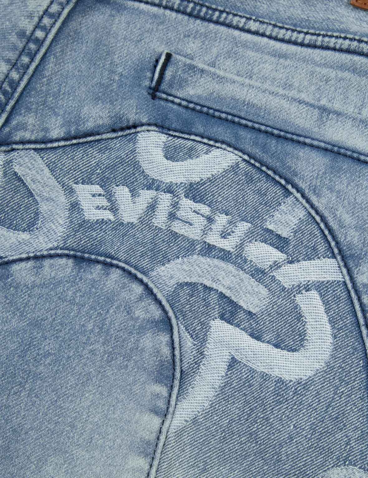 ALLOVER SEAGULL JACQUARD INSERTED DAICOCK REGULAR FIT DENIM JOGGERS - 7