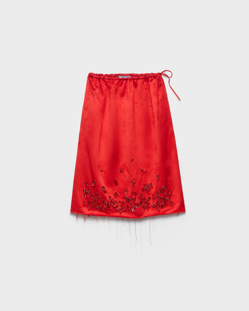 Satin skirt with embroidery 1