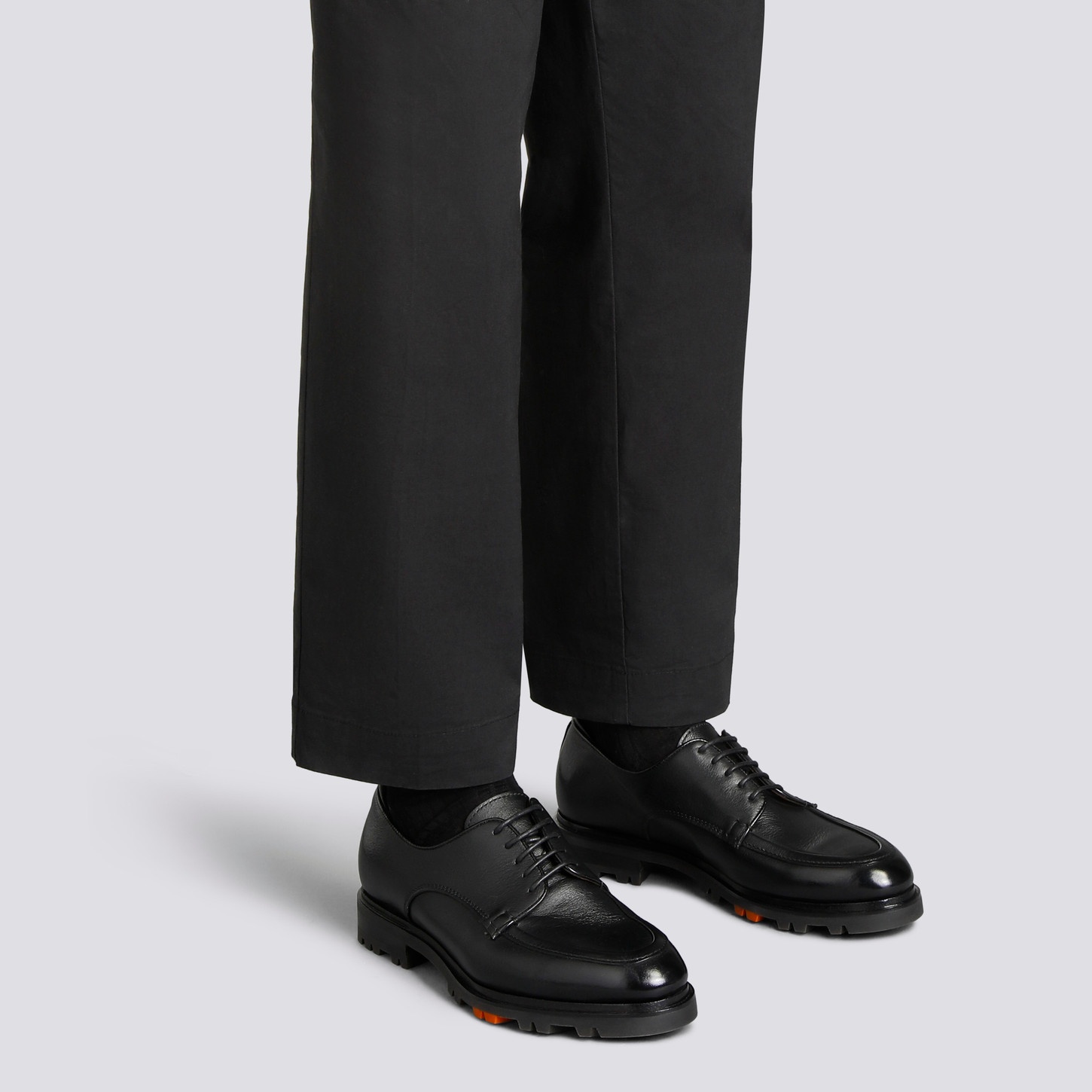 Men's black leather Derby shoe - 2