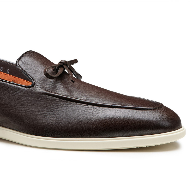 Men's dark brown leather loafer 5