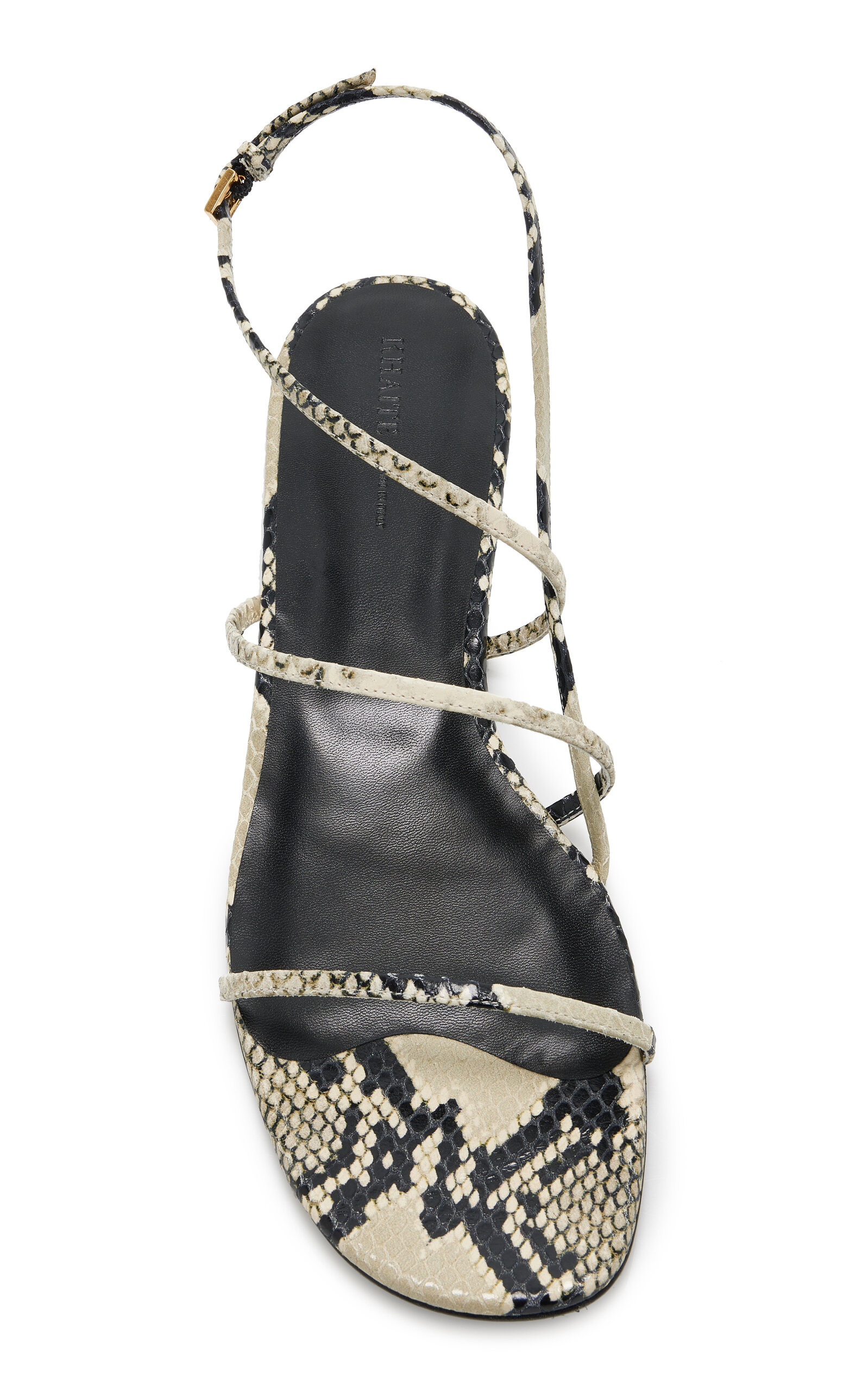 Loop Python-Effect Leather Flat Sandals python - 3