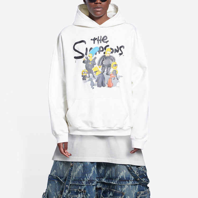 Balenciaga x THE SIMPSONS Cotton Hoodie Wide Fit 'White' 675003TLVG89016 - 4