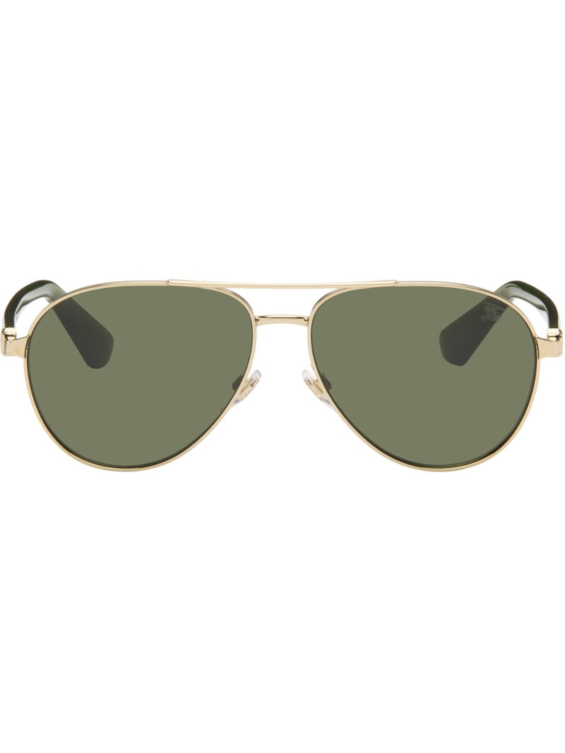 Gold Metal Shield Aviator Sunglasses​ 1