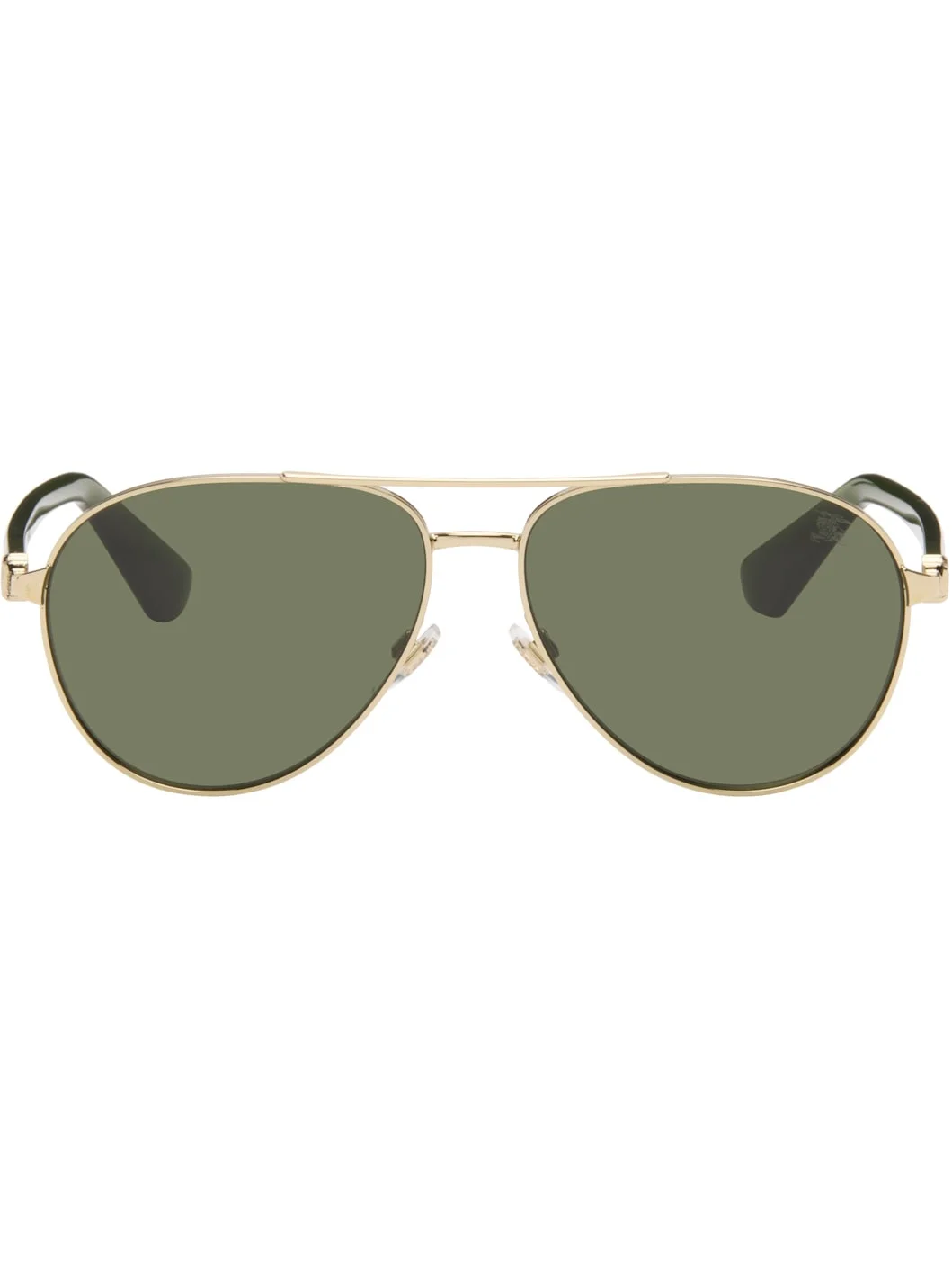 Gold Metal Shield Aviator Sunglasses - 1