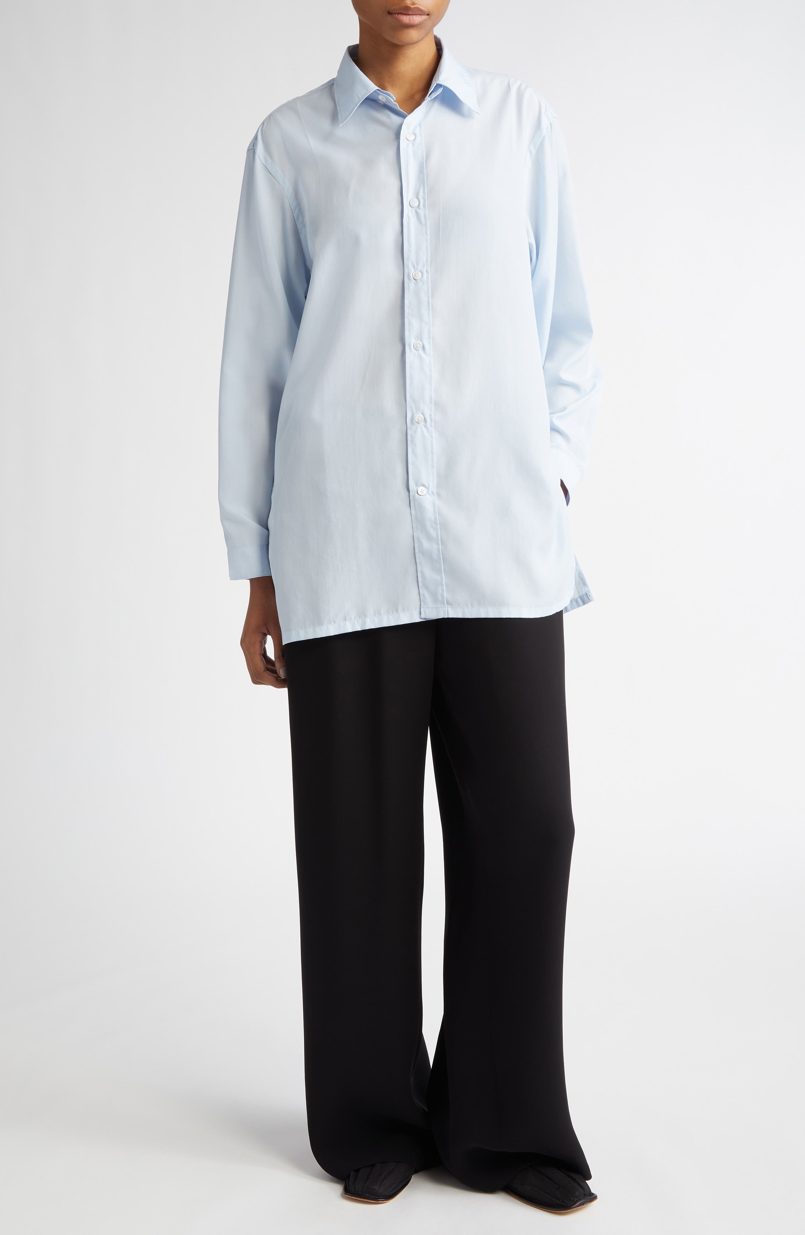 SETCHU Origami Side Slit Button-Up Shirt in Light Blue at Nordstrom - 2
